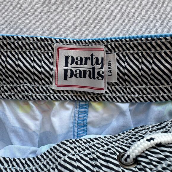 Party Pants swim trunks Large 5” Inseam Iceberg Penguin - Picture 9 of 10
